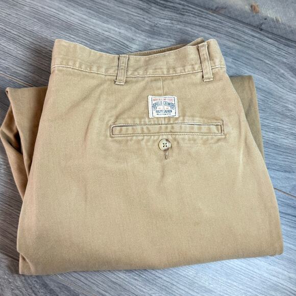 Vtg Polo Ralph Lauren Andrew Chino Pants Size 36x30 Pleated Preppy Old Money - Picture 16 of 16